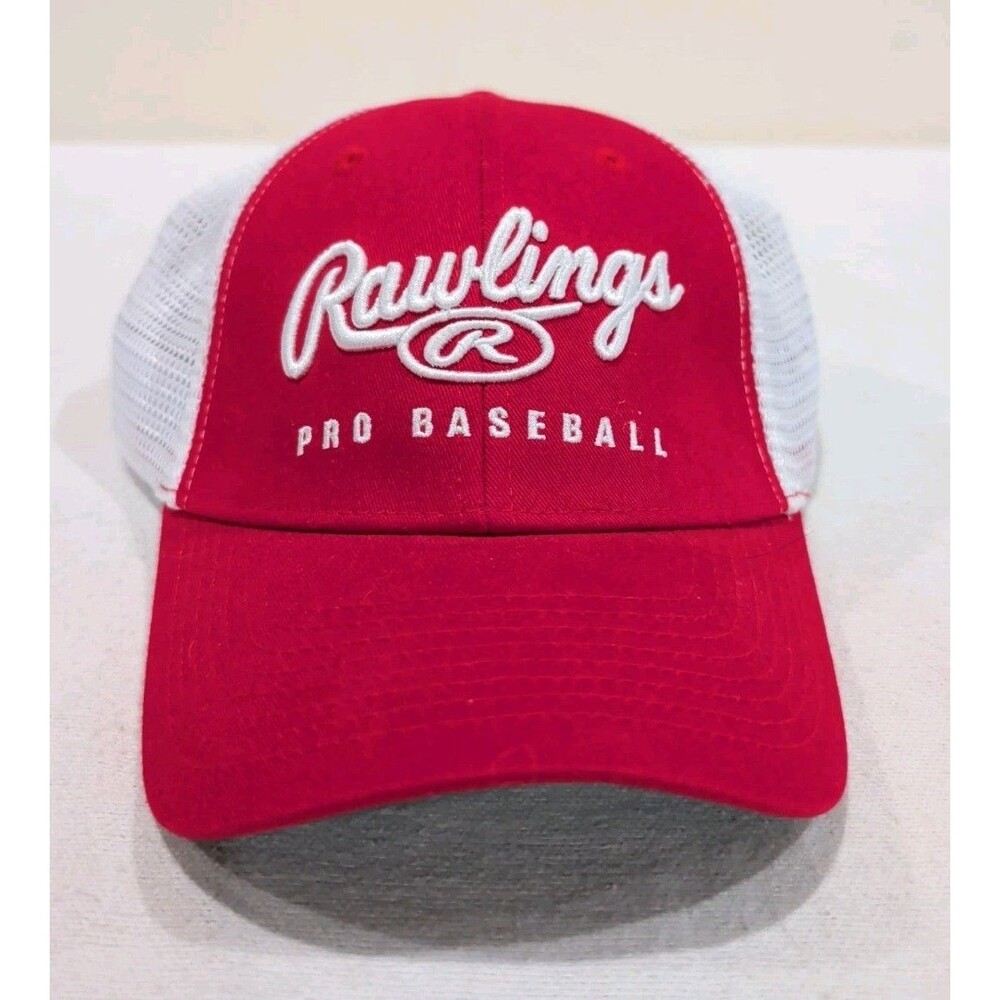 Rawlings Pro Baseball Mesh Back Flex Fit Cap Hat Red White Adult L/XL
